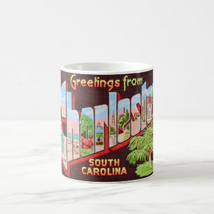 Charleston South Carolina Vintage vykortsmugg Kaffemugg