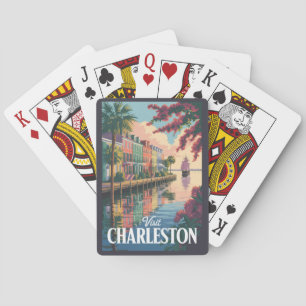 Charleston South Carolina Waterfront Illustration Casinokort