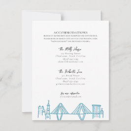 Charleston Toile Gräns i blå bostäder Anteckningskort