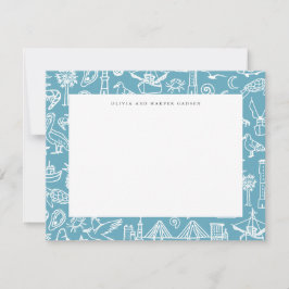 Charleston Toile Gräns i Blue Tacke You Card