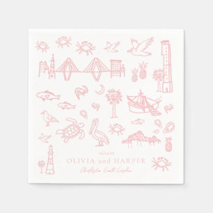 Charleston Toile i Rosa Napkin Pappersservett
