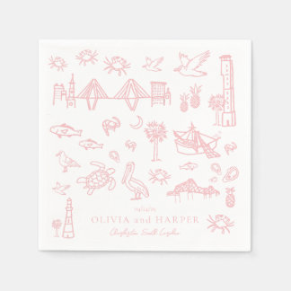 Charleston Toile i Rosa Napkin Pappersservett
