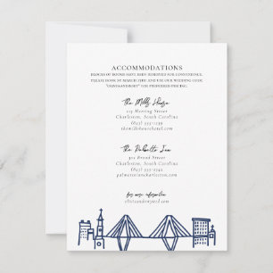 Charleston Toile in Navy Blue Accomodododations Anteckningskort