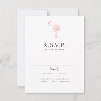 Charleston Toile in Rosa Bröllop Response Card OSA Kort