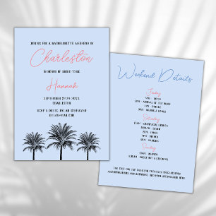 Charleston Tropical Handflatan Bachelorette Helg Inbjudningar