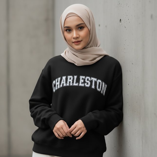 CHARLESTON Universitetsstilsvärmare Högskola Lång Ärmad Tröja (Skapare uppladdad)