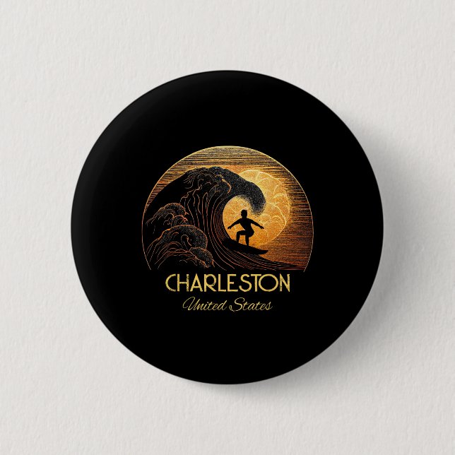Charleston USA Surfing Surfbräda  Knapp (Framsida)