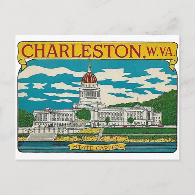 Charleston, Väster Virginia Postcard Vykort (Framsida)