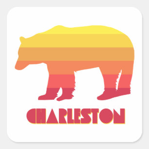 Charleston Väster Virginia Rainbow Bear Fyrkantigt Klistermärke