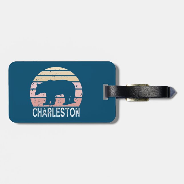 Charleston Väster Virginia Retro Bear Bagagebricka (Baksida Vågrät)
