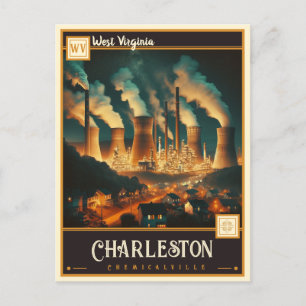 Charleston, Väster Virginia VINTAGE Vykort