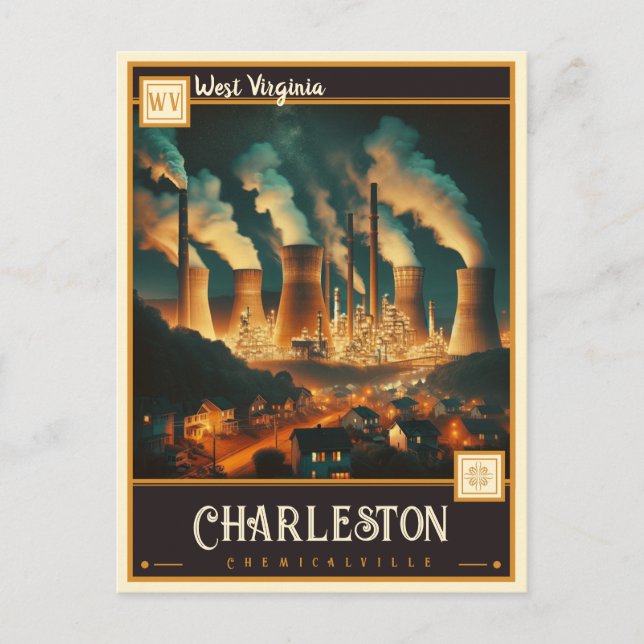 Charleston, Väster Virginia | VINTAGE Vykort (Framsida)