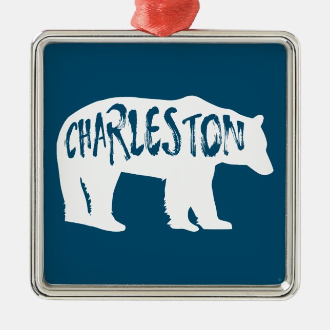 Charleston West Virginia Björn Julgransprydnad Metall (Framsidan)