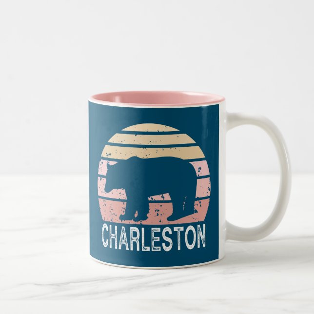 Charleston West Virginia Retro Björn Två-Tonad Mugg (Höger)