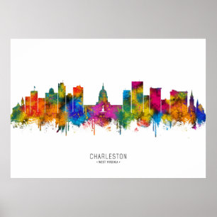 Charleston West Virginia Siluett Poster