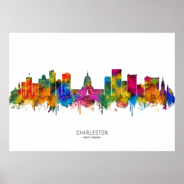 Charleston West Virginia Siluett Poster (Framsidan)