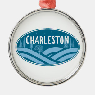 Charleston West Virginia Utomhus Julgransprydnad Metall