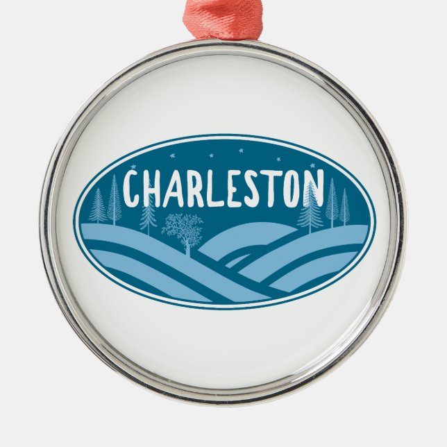 Charleston West Virginia Utomhus Julgransprydnad Metall (Framsidan)
