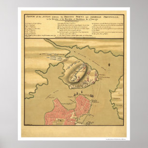 Charlestown Battle Karta - 1775 Poster