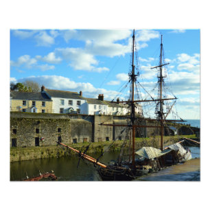 Charlestown Harbor Cornwall UK Poldark Location Fototryck
