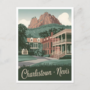Charlestown Nevis Vintage Vykort
