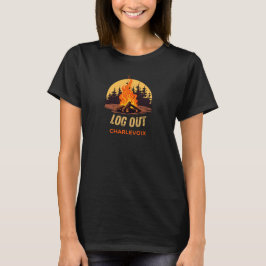 Charlevoix Michigan Lägger eld på lägereld T Shirt