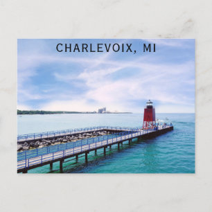 Charlevoix Michigan Lighthouse Travel Vykort
