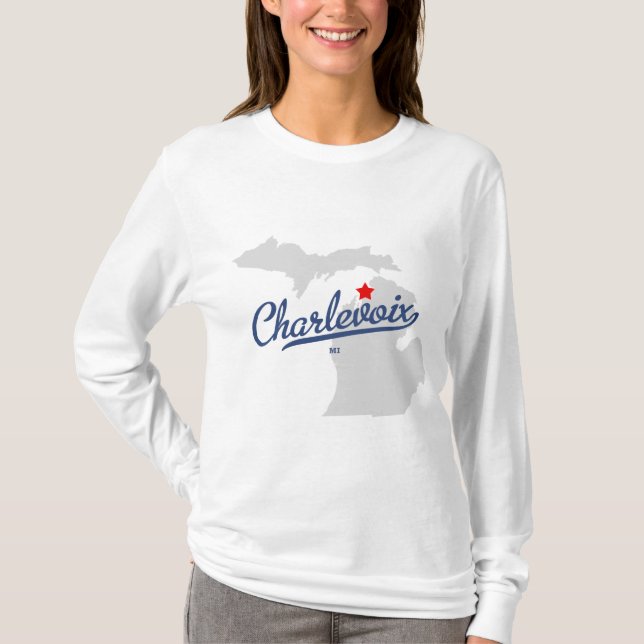 Charlevoix Michigan MI skjorta T-shirt (Framsida)