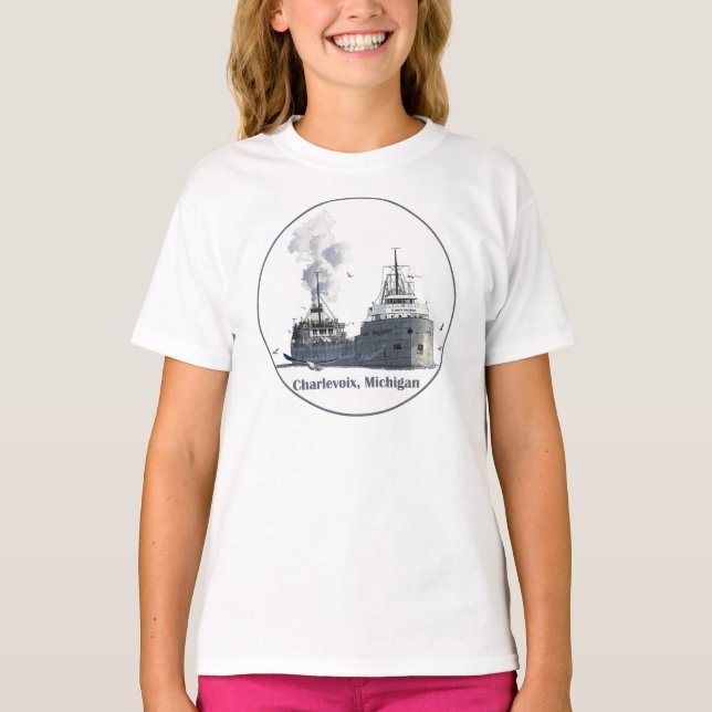 Charlevoix Michigan T Shirt (Framsida)