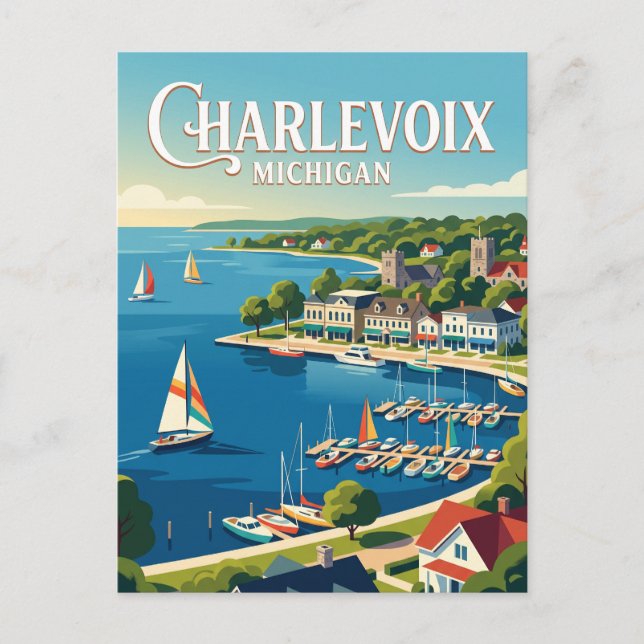 Charlevoix, Michigan Vykort (Framsida)