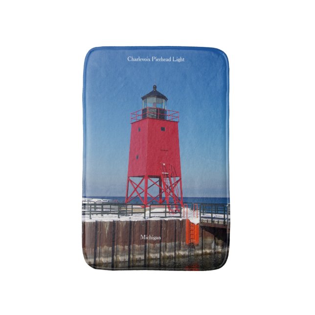 Charlevoix Pierhead Light badrumsmatta (Framsidan (Vertikal))