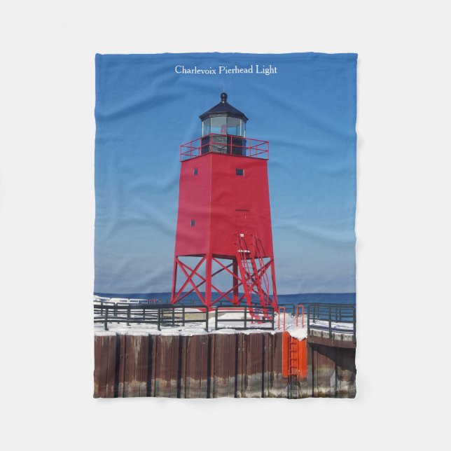 Charlevoix Pierhead Light fleece filt (Framsidan)