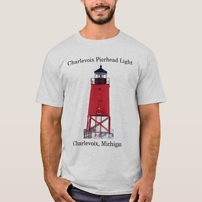 Charlevoix Pierhead Light shirt T Shirt (Framsida)
