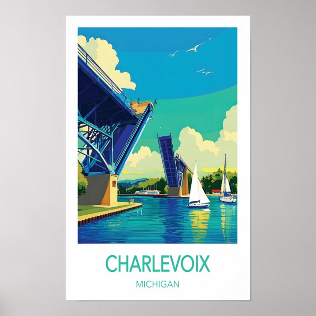 Charlevoix Resorera Poster, Michigan Poster (Framsidan)