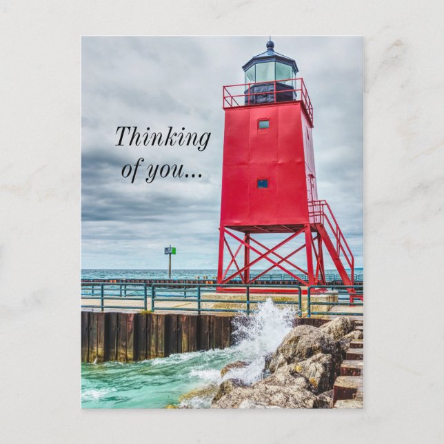 Charlevoix South Ligthouse tänker på dig Vykort (Framsida)