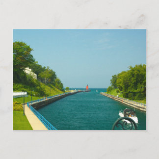 Charlevoix South Pier Light Station, Charlevoix,MI Vykort
