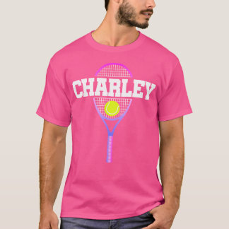 Charley Namn tennis Player Girls Boll och Racket S T Shirt
