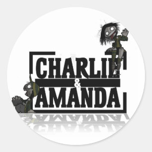 Charlie & Amanda Lrg Logotyp Sticker Runt Klistermärke