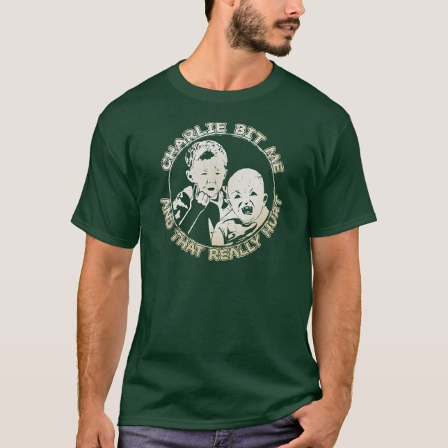 Charlie bet mig (den mörka skjortan) t shirt (Framsida)