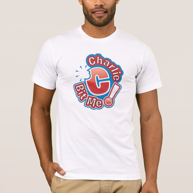 Charlie bet mig T-tröjalogotyprundan Tee Shirt (Framsida)