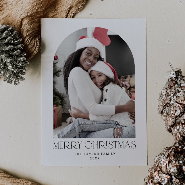 CHARLIE Black Arch Julafton Photo Roligt God jul Julkort (CHARLIE Black Arch Xmas Photo Fun Merry Christmas Holiday Card)
