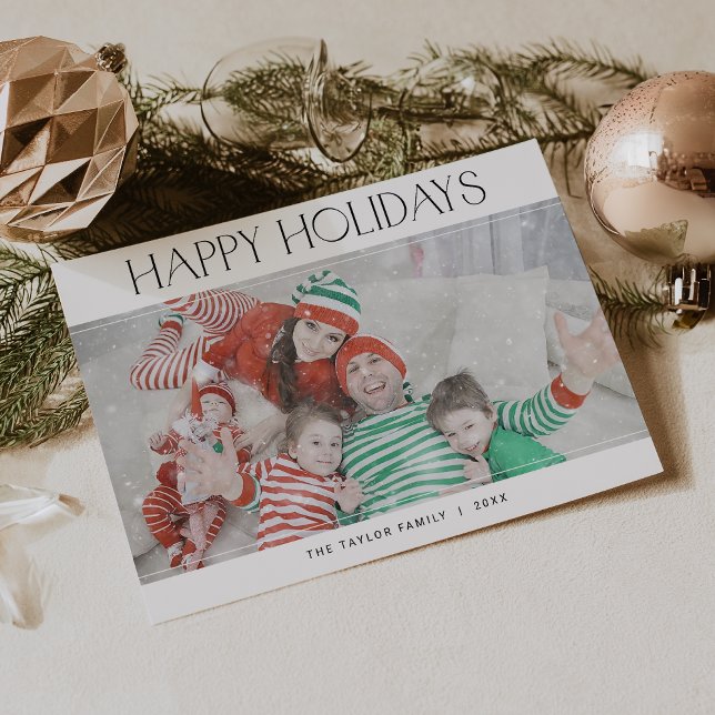 CHARLIE Black Glad helg Julafton Photo Jul Julkort (CHARLIE Black Happy Holidays Xmas Photo Christmas Holiday Card)