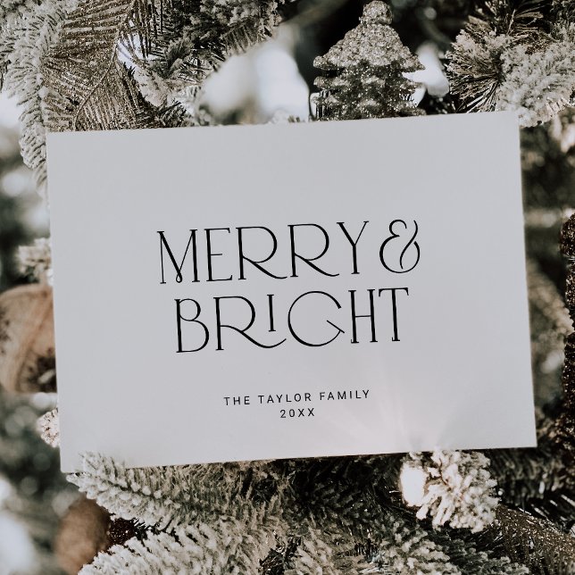 CHARLIE Black Modern Merry Bright-familjens helgda Julkort (CHARLIE Black Modern Merry Bright Family Christmas Holiday Card)