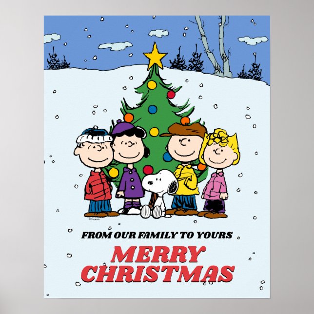 Charlie Brown och Friends jul Poster (Framsidan)