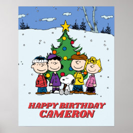 Charlie Brown och Friends Winter Birthday Poster