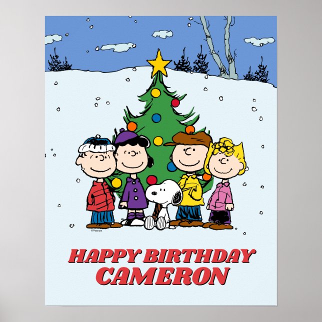 Charlie Brown och Friends Winter Birthday Poster (Framsidan)