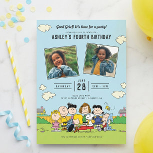 Charlie Brown och Gang Birthday Photo Inbjudningar