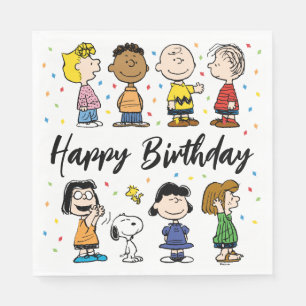 Charlie Brown och Gang Confetti Birthday Pappersservett