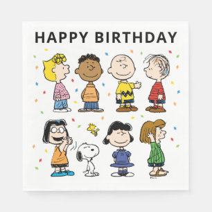 Charlie Brown och Gang Confetti Birthday Pappersservett