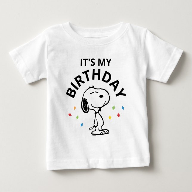 Charlie Brown och Gang Confetti Birthday T Shirt (Framsida)